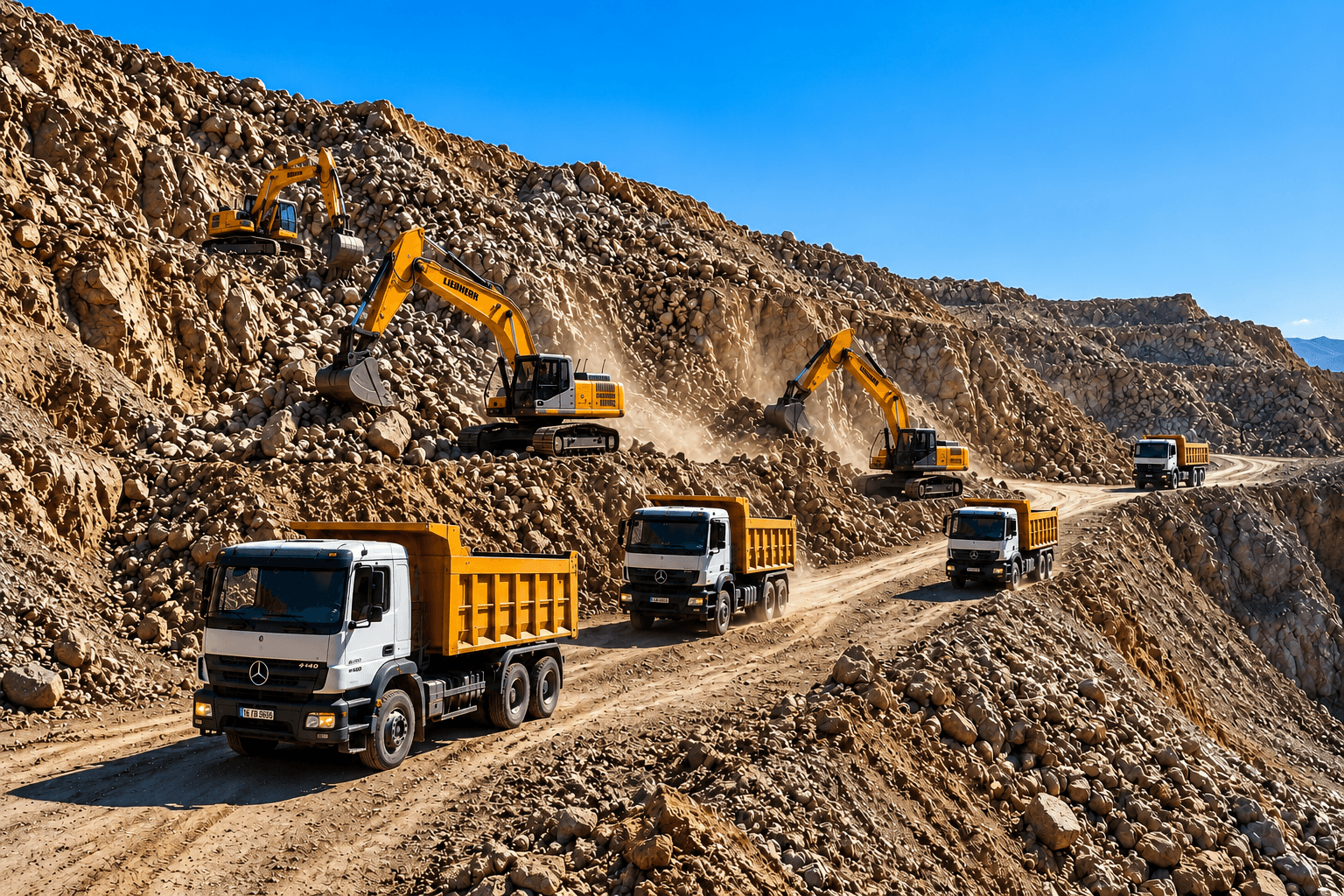 AFAD Derik accommodation site roadworks — ZAD heavy machinery in operation
